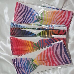 Rainbow Zebra Print Bandana Scarf – Colorful Y2K Hair Scarf